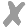 Semi-transparent black X