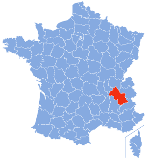 Localisation de l'Isère en France